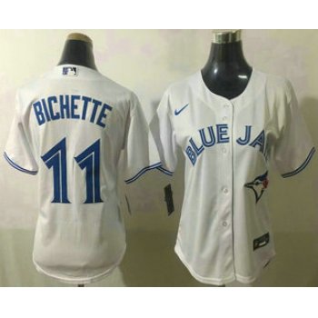 Women's Toronto Blue Jays #11 Bo Bichette White Stitched MLB Cool Base Nike Jersey