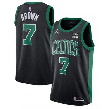 Men's Boston Celtics #7 Jaylen Brown 75th Anniversary Black Stitched Basketball Jersey