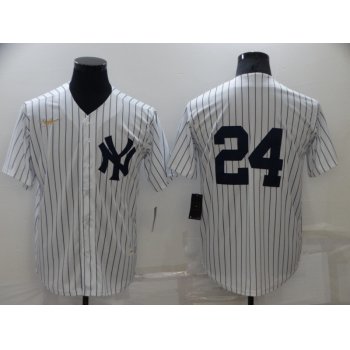 Men's New York Yankees #24 Gary Sanchez No Name White Throwback Stitched MLB Cool Base Nike Jersey