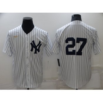 Men's New York Yankees #27 Giancarlo Stanton No Name White Throwback Stitched MLB Cool Base Nike Jersey