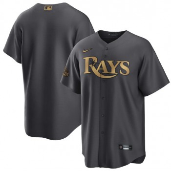 Men's Tampa Bay Rays Blank Charcoal 2022 All-Star Cool Base Stitched Baseball Jersey
