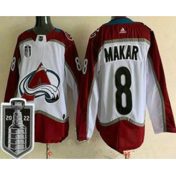 Men's Colorado Avalanche #8 Cale Makar White 2022 Stanley Cup Stitched Jersey