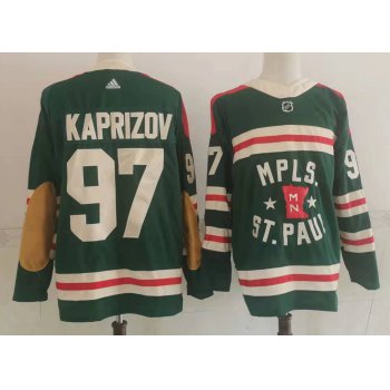 Men's Minnesota Wild #97 Kirill Kaprizov Green 2022 Winter Classic Adidas Stitched NHL Jersey