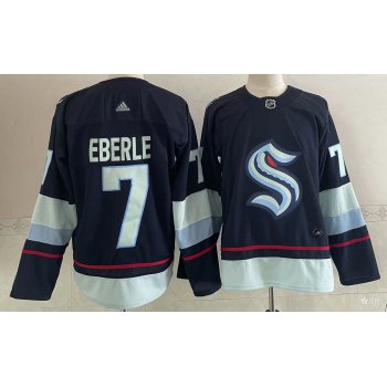 Men's Seattle Kraken #7 Jordan Eberle Navy Blue Adidas Stitched NHL Jersey