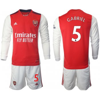 Men 2021-2022 Club Arsenal home red Long Sleeve 5 Soccer Jersey