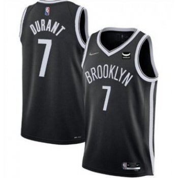 Men's Brooklyn Nets #7 Kevin Durant 2021 75th Anniversary Black Stitched Basketball Jersey