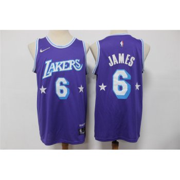 Men's Los Angeles Lakers #6 LeBron James Purple Nike Diamond 2022 City Edition Swingman Stitched Jersey