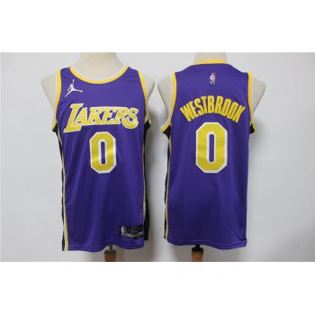 Men's Los Angeles Lakers Russell Westbrook Purple Jordan 75th Anniversary Diamond 2021 Stitched Jersey