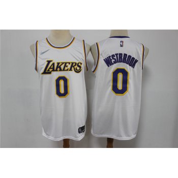 Men's Los Angeles Lakers Russell Westbrook White 75th Anniversary Diamond 2021 Stitched Jersey