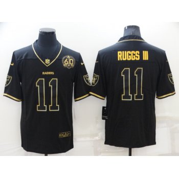 Men's Las Vegas Raiders #11 Henry Ruggs III Black Golden Edition 60th Patch Stitched Nike Limited Jersey