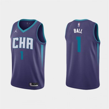 Men's Charlotte Hornets #1 LaMelo Ball 2022-23 Purple Stitched Basketball Jersey