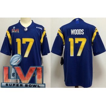 Men's Los Angeles Rams #17 Robert Woods Limited Blue 2022 Super Bowl LVI Bound Vapor Jersey