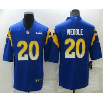 Men's Los Angeles Rams #20 Eric Weddle 2021 Blue Vapor Untouchable Limited Stitched Jersey
