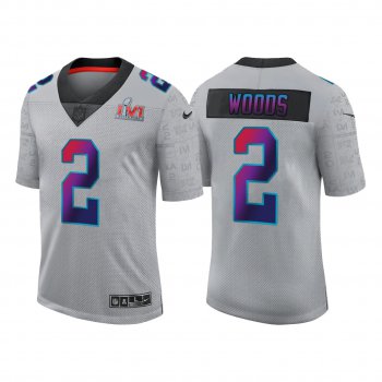 Men's Los Angeles Rams #2 Robert Woods 2022 Grey Super Bowl LVI Limited Stitched Jersey
