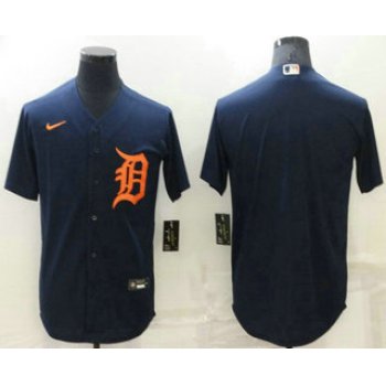 Men's Detroit Tigers Blank Navy Blue Stitched Cool Base Nike Jersey