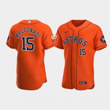 Men's Houston Astros #15 Martin Maldonado Orange 60th Anniversary Flex Base Stitched Baseball Jersey