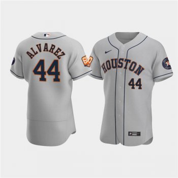 Men's Houston Astros #44 Yordan Alvarez Gray 60th Anniversary Flex Base Stitched Baseball Jersey