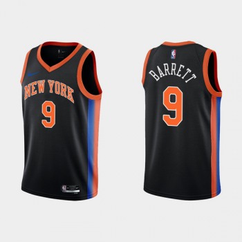 Men's New York Knicks #9 RJ Barrett Black City Edition Stitched Basketball Jersey