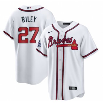 Men's White Atlanta Braves #27 Austin Riley 2021 World Series Champions Cool Base Stitched Jersey