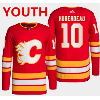 Youth Calgary Flames #10 Jonathan Huberdeau Red Stitched Jersey