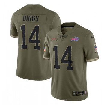Men's Buffalo Bills #14 Stefon Diggs 2022 Olive Salute To Service Limited Stitched Jersey