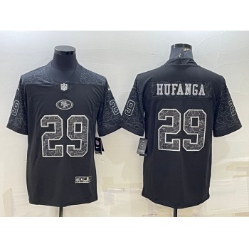 Men's San Francisco 49ers #29 Talanoa Hufanga Black Reflective Limited Stitched Football Jersey