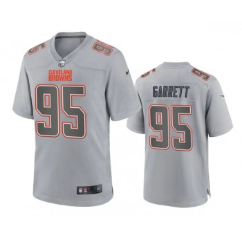 Men's Cleveland Browns #95 Myles Garrett Gray Atmosphere Fashion Stitched Game Jersey