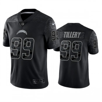 Men's Los Angeles Chargers #99 Jerry Tillery Black Reflective Limited Stitched Football Jersey