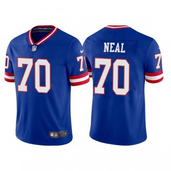 Men's New York Giants #70 Evan Neal Royal Vapor Untouchable Limited Stitched Jersey