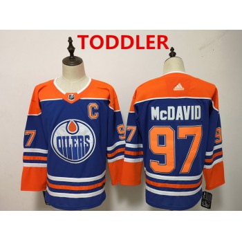 Toddler Adidas Edmonton Oilers #97 Connor McDavid Royal Blue Stitched NHL Jersey