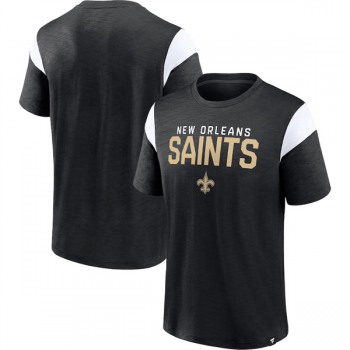 Men's New Orleans Saints Black White Home Stretch Team T-Shirt