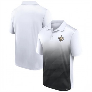 Men's New Orleans Saints White Black Iconic Parameter Sublimated Polo