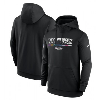 Men's Washington Commanders 2022 Black Crucial Catch Therma Performance Pullover Hoodie