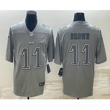 Men's Philadelphia Eagles #11 AJ Brown Gray Atmosphere Fashion Stitched Jersey