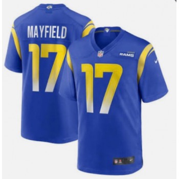 Men's Los Angeles Rams #17 Baker Mayfield Royal Vapor Untouchable Limited Stitched Football Jersey