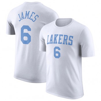 Men's Los Angeles Lakers #6 LeBron James White 2022-23 Classic Edition Name & Number T-Shirt