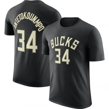 Men's Milwaukee Bucks #34 Giannis Antetokounmpo Black 2022-23 Statement Edition Long Sleeve T-Shirt