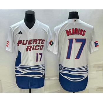 Men's Puerto Rico Baseball #17 Jose Berrios Number 2023 White World Baseball Classic Stitched Jersey