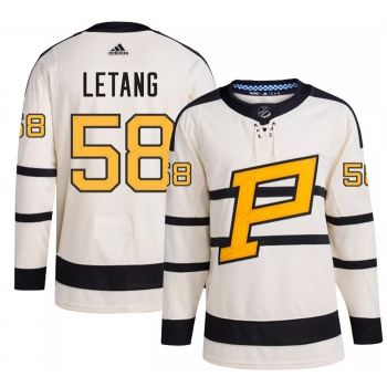 Men's Pittsburgh Penguins #58 Kris Letang Cream 2023 Winter Classic Stitched Jersey