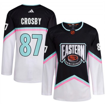 Men's Pittsburgh Penguins #87 Sidney Crosby White Black 2023 All-Star Stitched Jersey